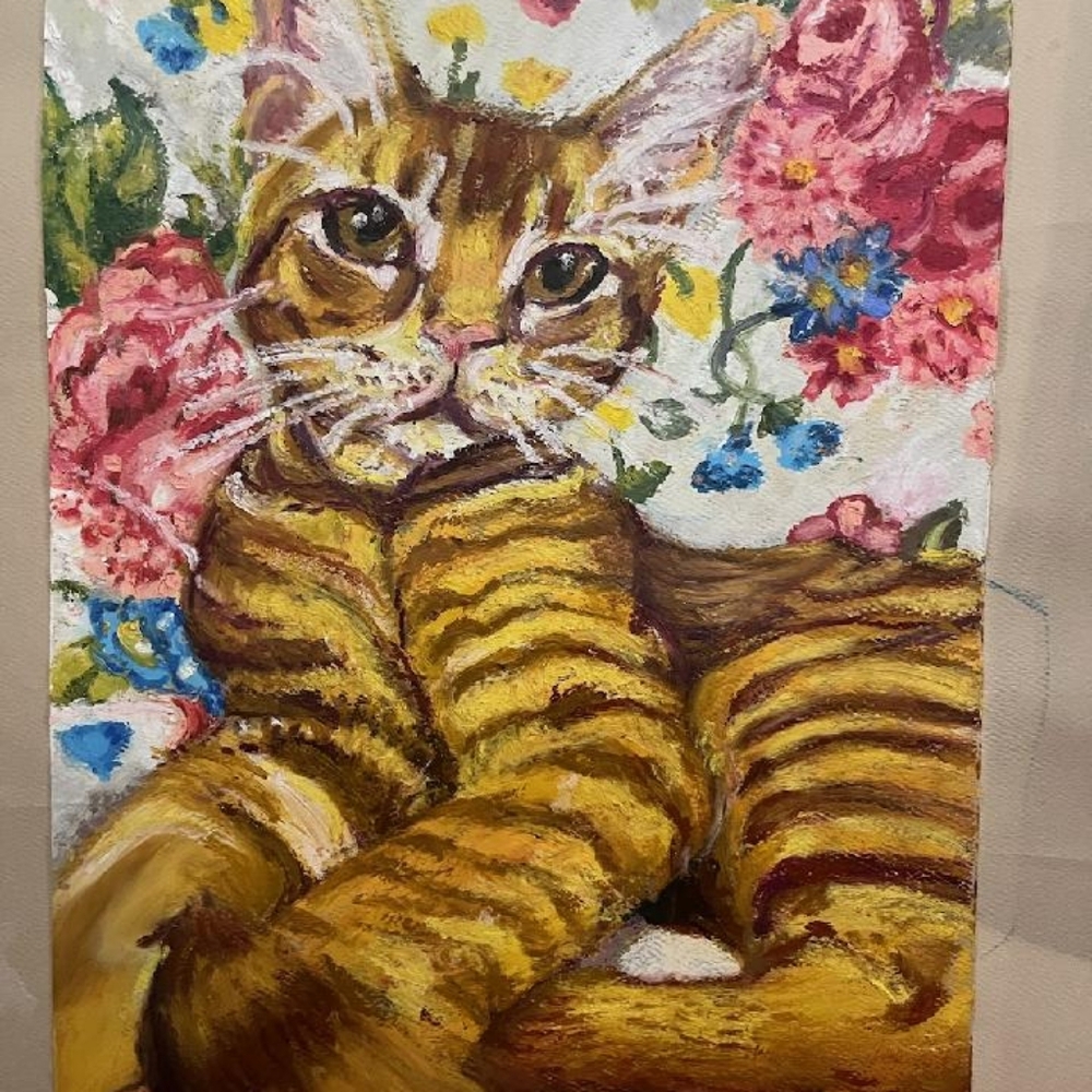 Original Custom Paintings of your Own Precious Pet in Oil Pastel (Sealed)